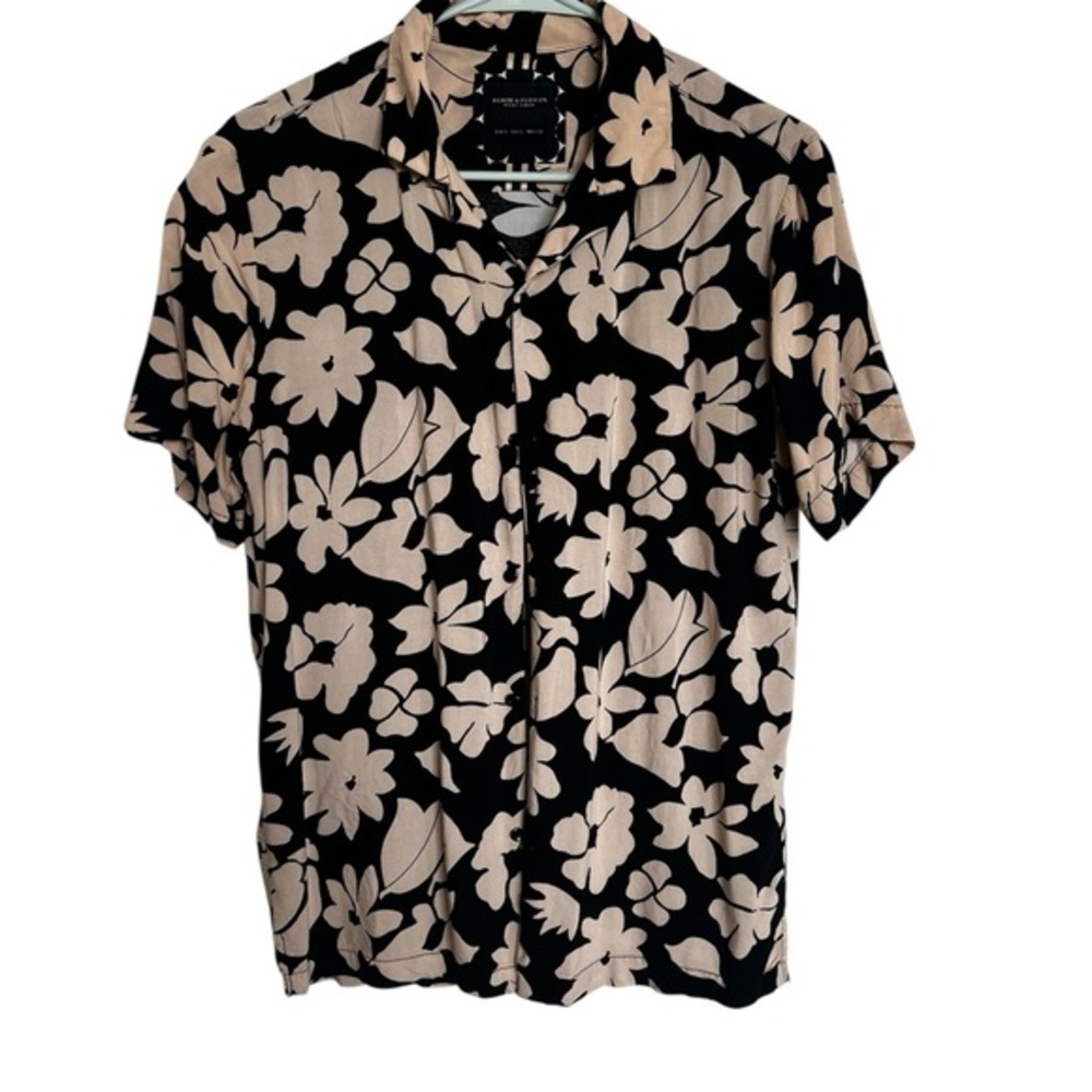 Denim & Flower Black and Cream Floral Shirt